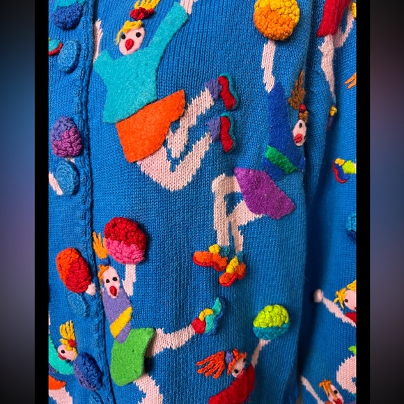 Vintage MICHAEL SIMON Cardigan Sweater Cheerleader Vintage RARE Medium - Picture 5 of 9